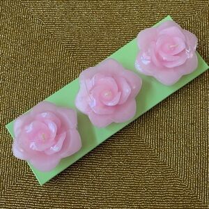 Pink Rose floating candles set party spring Easter birthday floral shabby chic